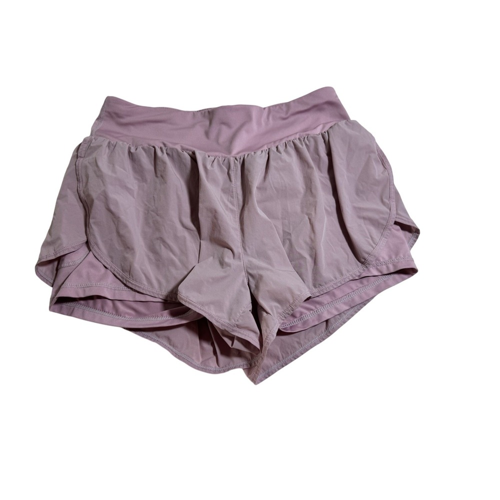 Cadmus Women Large Mauve Pink Double Layer Running Shorts Athletic Gym Top‎
